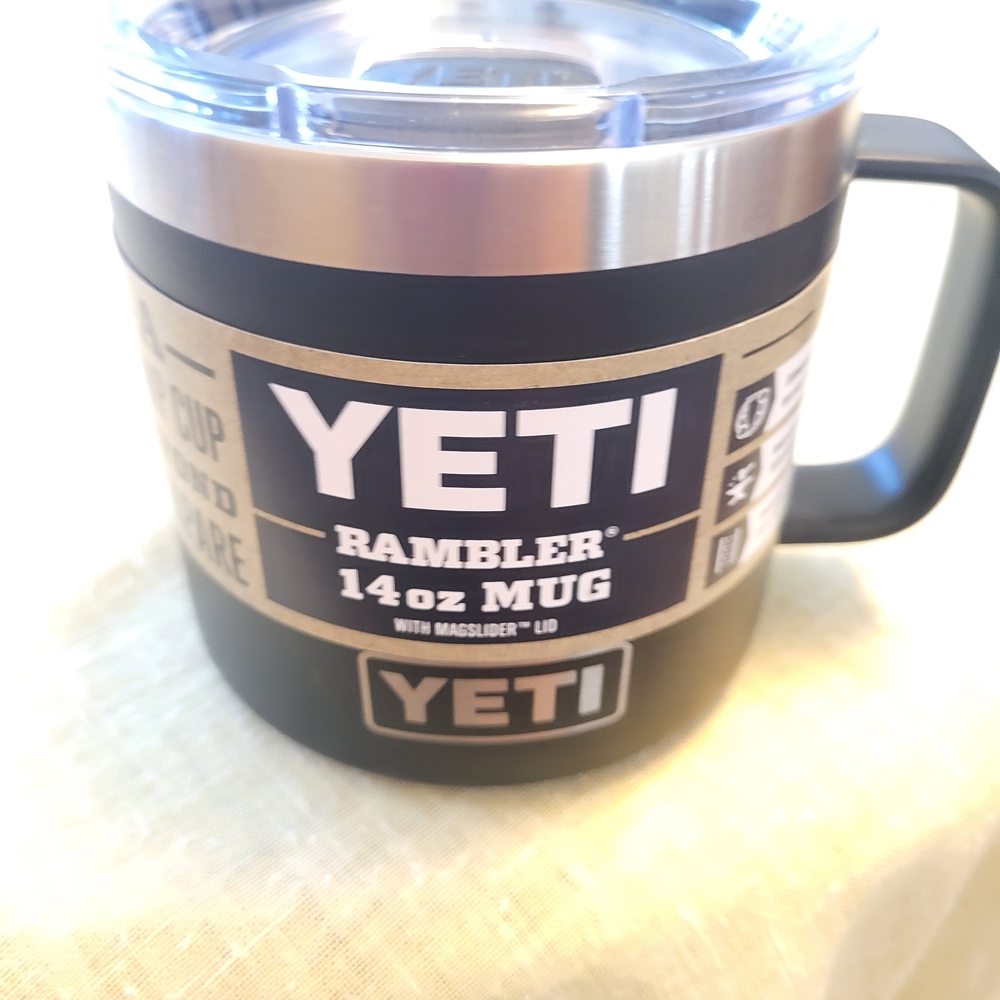 Yeti Rambler 14oz Mug - Black and Silver